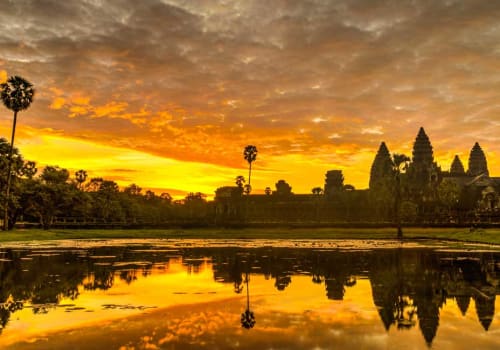 Beautiful sunset over Angkor Wat