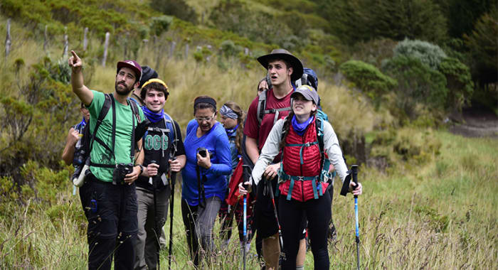 people hiking around ecuador highlands