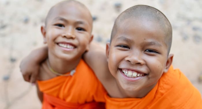 Two young Buddhist novice