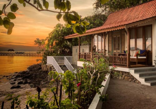 Villa by the sea at sunset