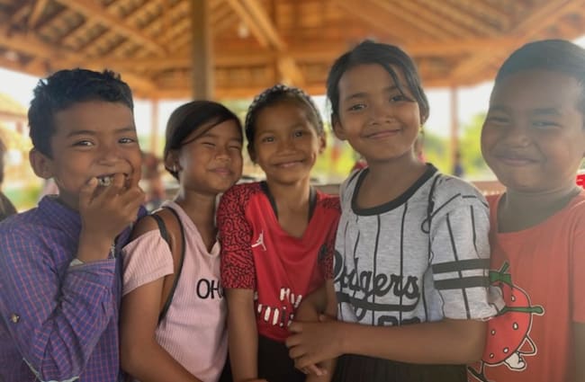 Smiling children of the Green School, Cambodia