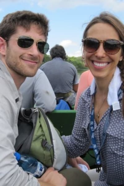 Happy Couple On Skiff In The Amazon