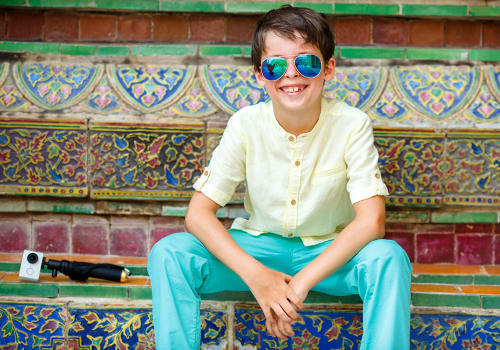 kid wearing sunglasses in bangkok