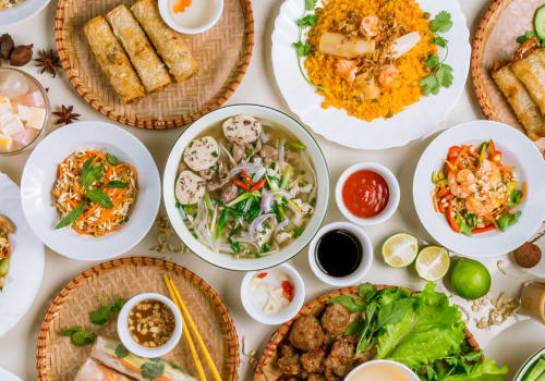 Table of Vietnamese food