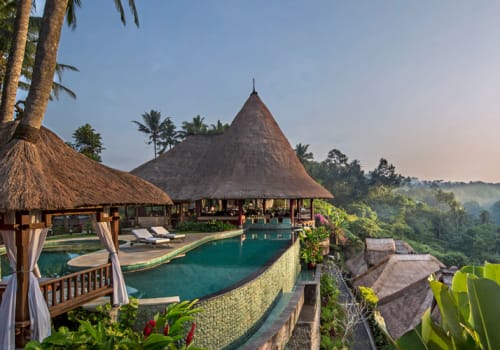 Pool overlooking lush Bali island